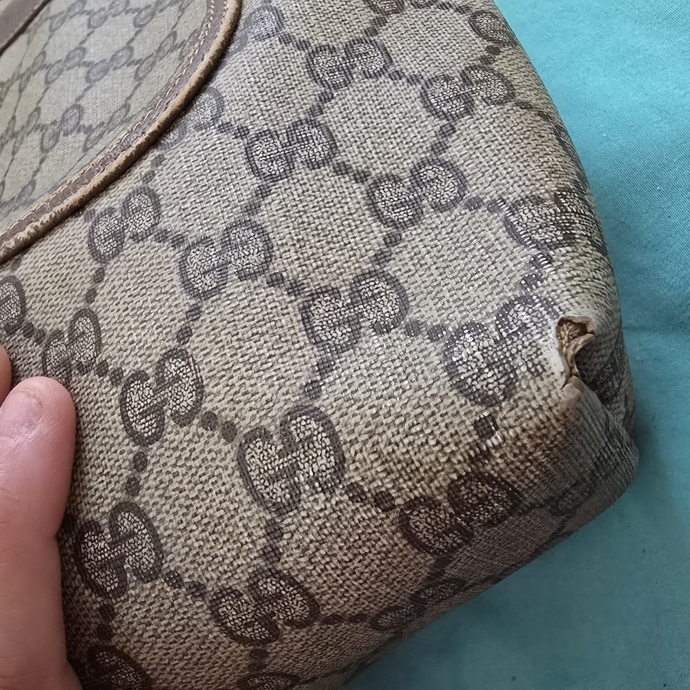 Gucci Monogram Tote Bag with Sherry Line Red and Green Straps - Picture 4 of 14